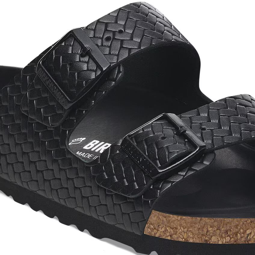Birkenstock ARIZONA 1029175 Noir | Cuir gaufré tissé Largeur Étroite - Dealorys