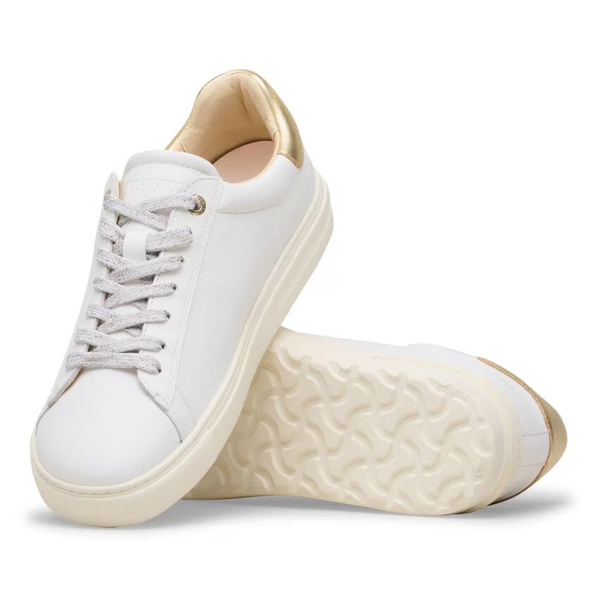 Birkenstock BEND LOW 1030162 White/Gold | Cuir Largeur Étroite - Dealorys