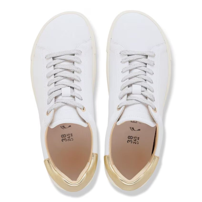 Birkenstock BEND LOW 1030162 White/Gold | Cuir Largeur Étroite - Dealorys