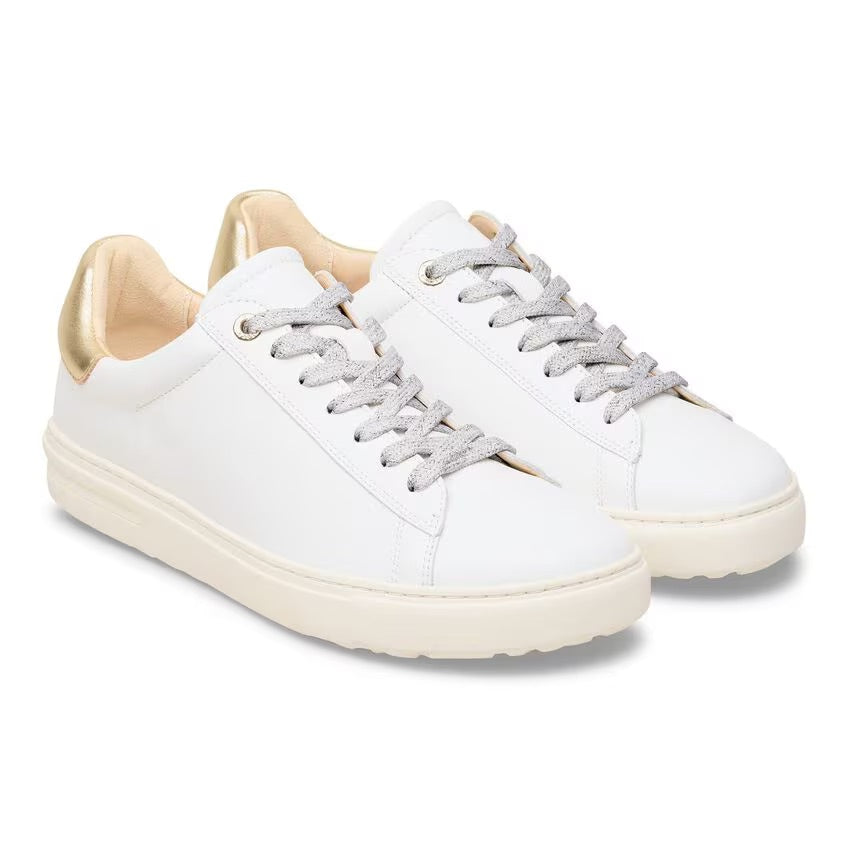 Birkenstock BEND LOW 1030162 White/Gold | Cuir Largeur Étroite - Dealorys