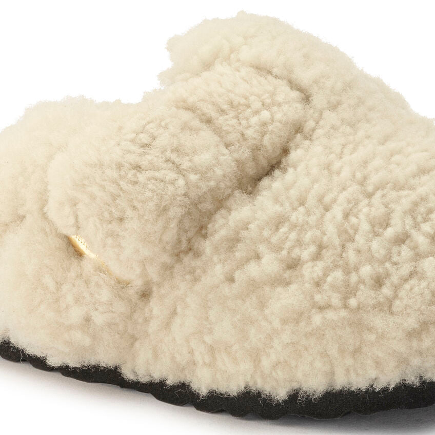 Birkenstock BOSTON BIG BUCKLE Shearling 1025664 Eggshell | Teddy Largeur Étroite - Dealorys