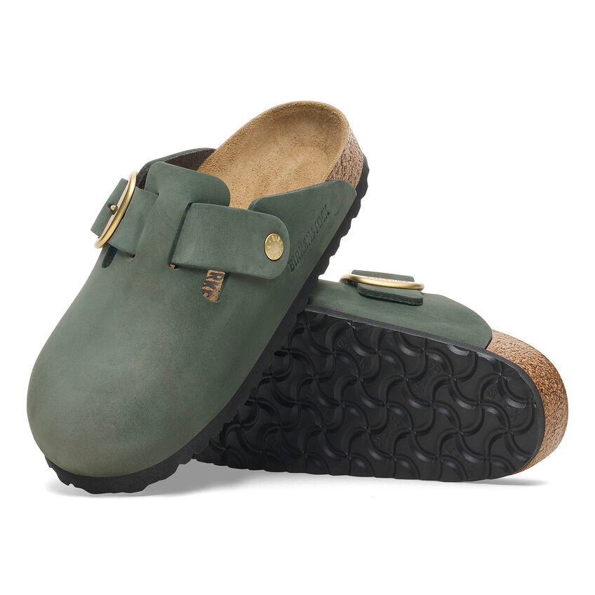 Birkenstock BOSTON BIG BUCKLE 1028033 Thyme | Nubuck Largeur Étroite - Dealorys