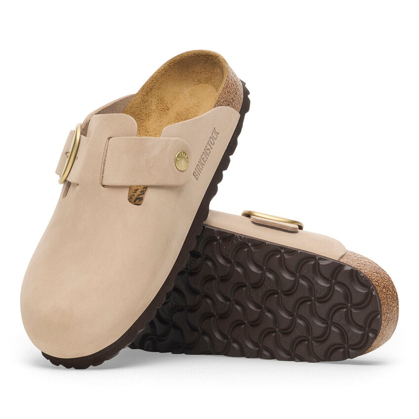 Birkenstock BOSTON BIG BUCKLE 1028052 Sandcastle | Nubuck Largeur Étroite - Dealorys