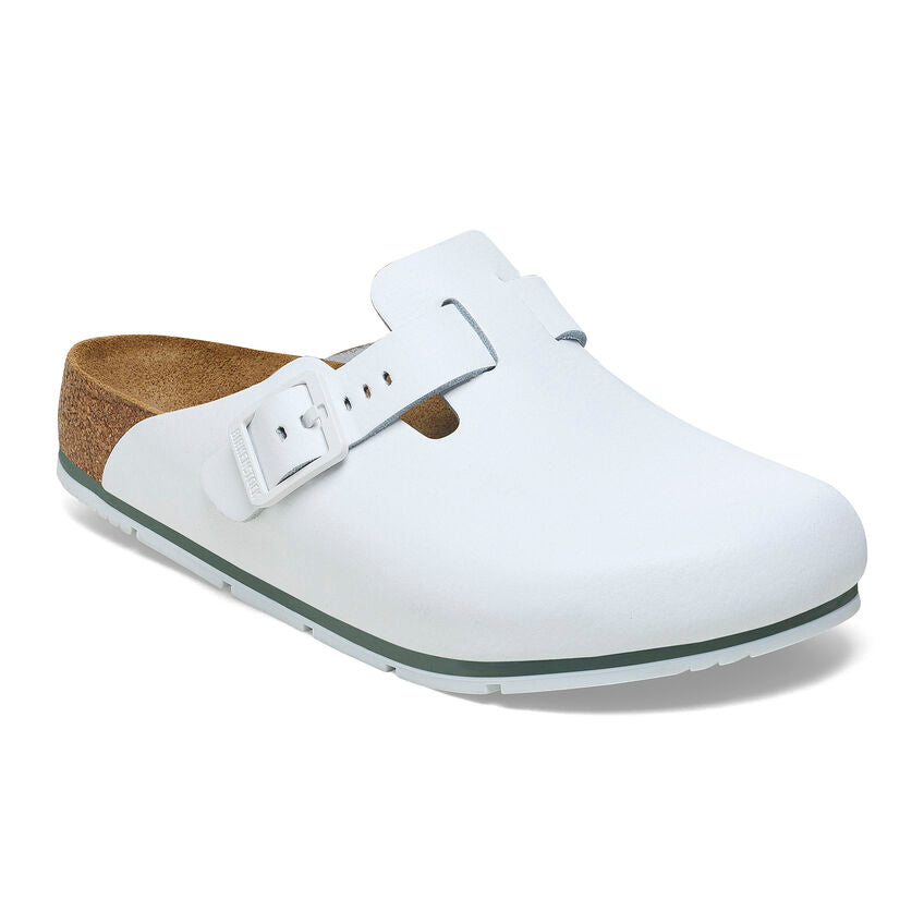 Birkenstock BOSTON PRO 1025992 Blanc | Cuir Largeur Régulière Sabots professionnels antidérapants - Dealorys