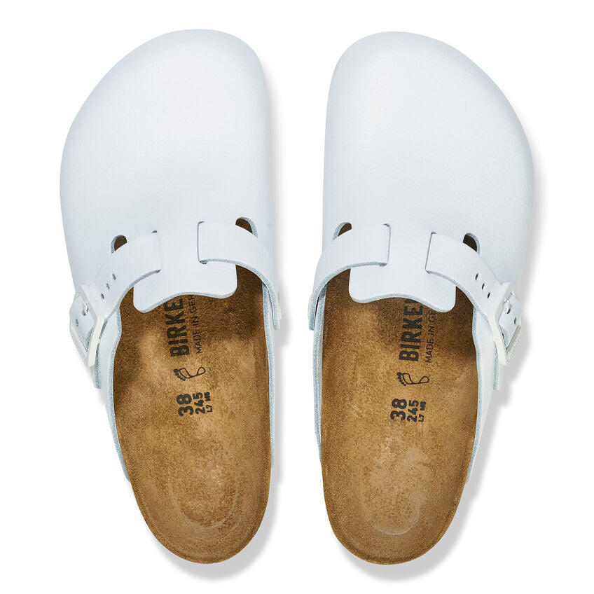 Birkenstock BOSTON PRO 1025992 Blanc | Cuir Largeur Régulière Sabots professionnels antidérapants - Dealorys