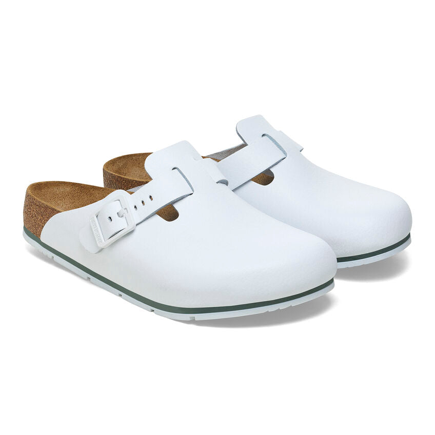 Birkenstock BOSTON PRO 1025992 Blanc | Cuir Largeur Régulière Sabots professionnels antidérapants - Dealorys