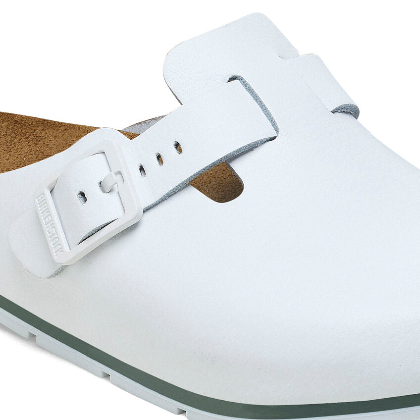 Birkenstock BOSTON PRO 1025992 Blanc | Cuir Largeur Régulière Sabots professionnels antidérapants - Dealorys
