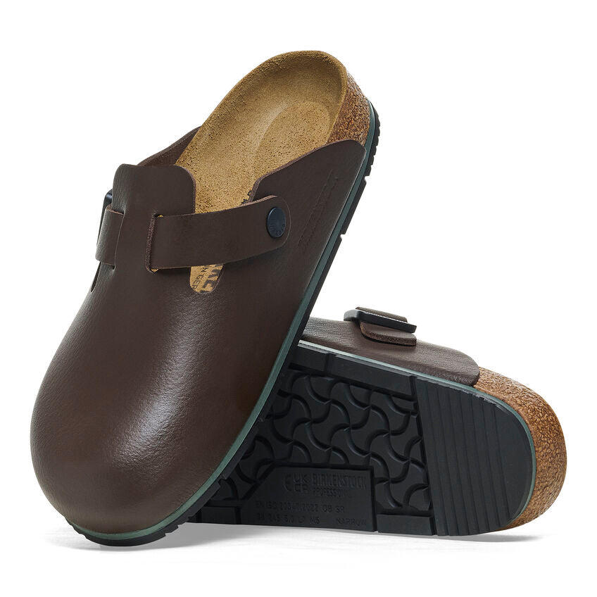 Birkenstock BOSTON PRO 1026187 Soft Java | Cuir Largeur Régulière Sabots professionnels antidérapants - Dealorys
