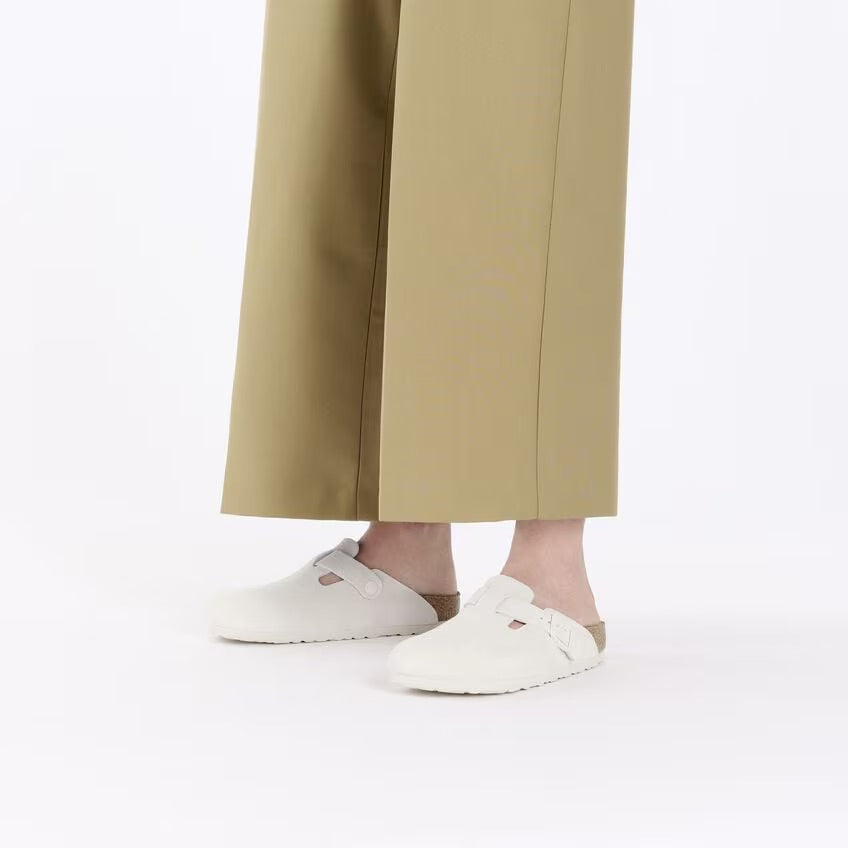 Birkenstock BOSTON SOFT 1027693 Antique White | Suède Largeur Étroite - Dealorys