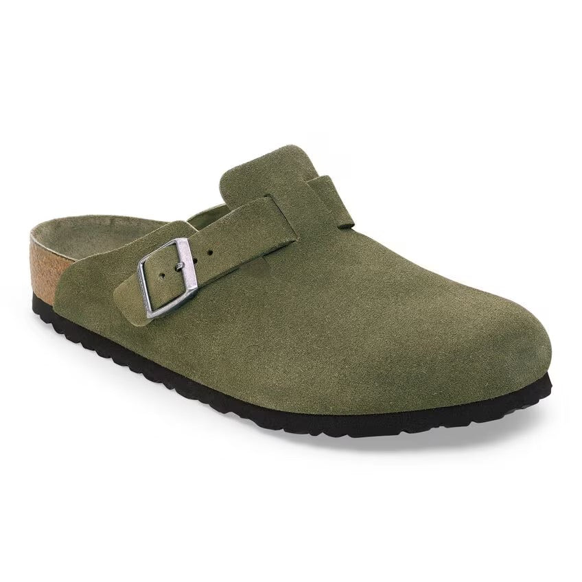 Birkenstock BOSTON SOFT 1030892 Thyme | Suède Largeur Étroite - Dealorys