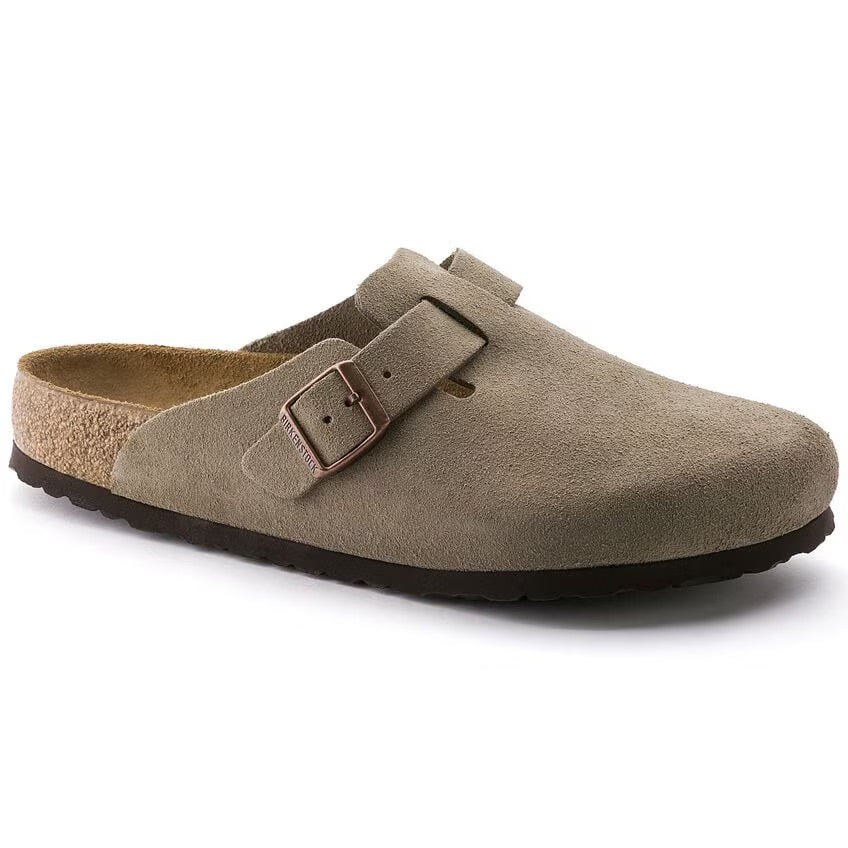 Birkenstock BOSTON SOFT 560771 Taupe | Suède Largeur Régulière - Dealorys