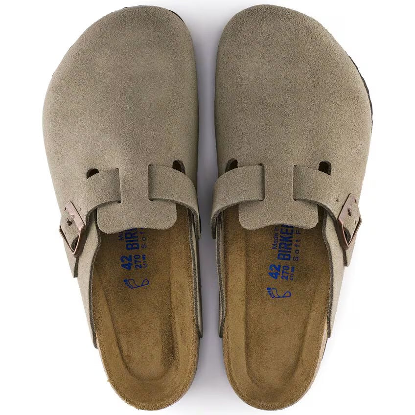 Birkenstock BOSTON SOFT 560771 Taupe | Suède Largeur Régulière - Dealorys