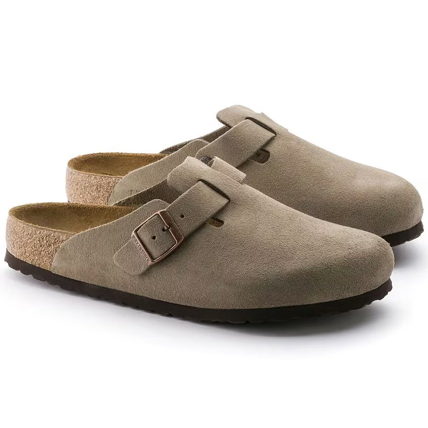 Birkenstock BOSTON SOFT 560771 Taupe | Suède Largeur Régulière - Dealorys
