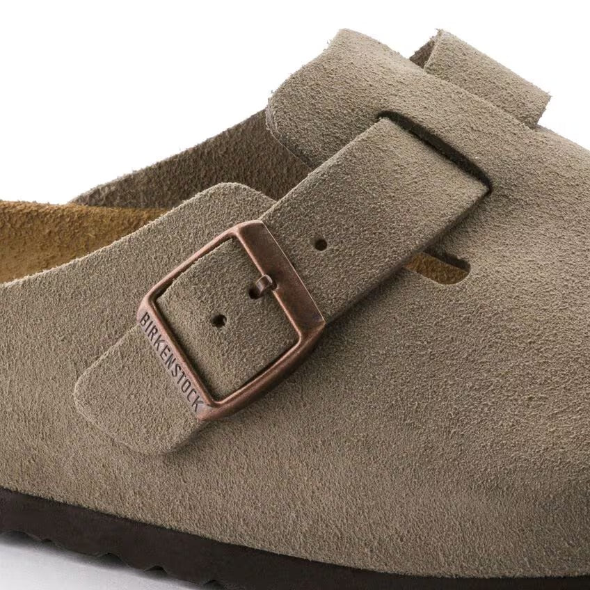 Birkenstock BOSTON SOFT 560771 Taupe | Suède Largeur Régulière - Dealorys