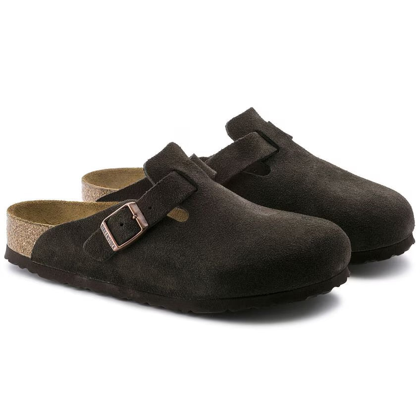 Birkenstock BOSTON SOFT 660463 Mocha | Suède Largeur Étroite - Dealorys
