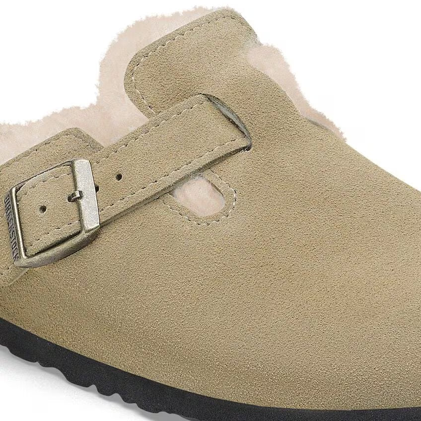 Birkenstock BOSTON Shearling 1028299 Taupe | Suède/Shearling Largeur Étroite - Dealorys