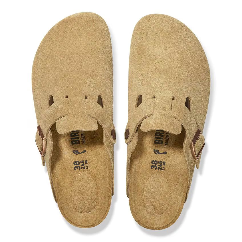 Birkenstock BOSTON 1026164 Latte Cream | Suède Largeur Étroite - Dealorys