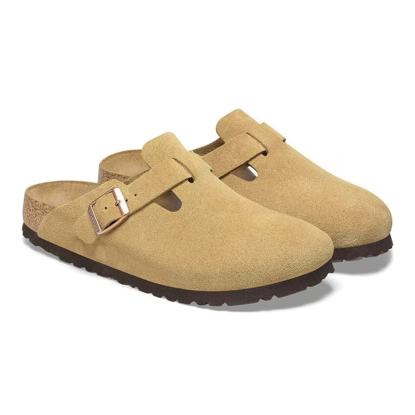 Birkenstock BOSTON 1026164 Latte Cream | Suède Largeur Étroite - Dealorys
