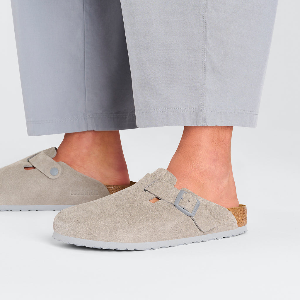 Birkenstock BOSTON 1027751 Stone Coin | Suède Largeur Étroite - Dealorys