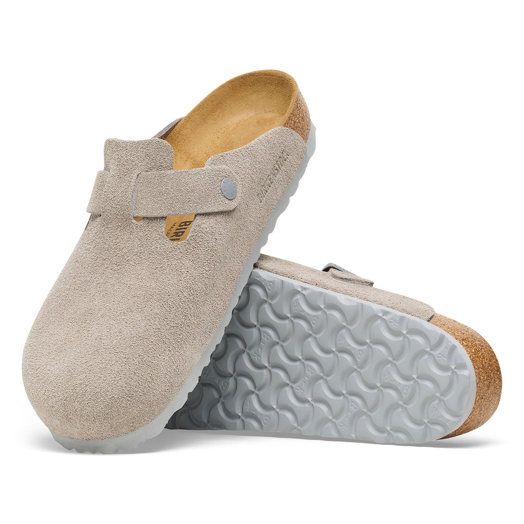 Birkenstock BOSTON 1027751 Stone Coin | Suède Largeur Étroite - Dealorys