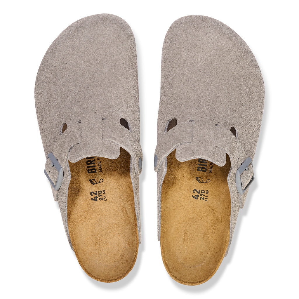 Birkenstock BOSTON 1027751 Stone Coin | Suède Largeur Étroite - Dealorys