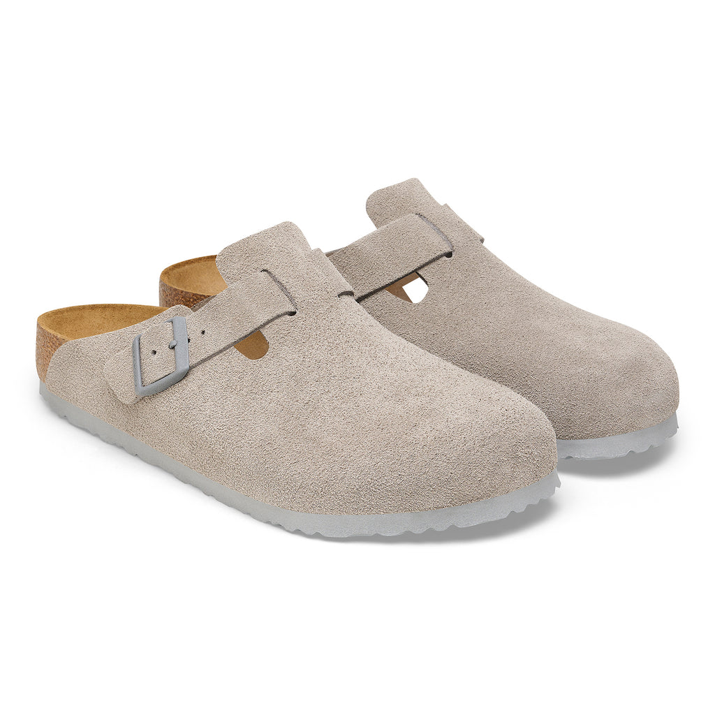 Birkenstock BOSTON 1027751 Stone Coin | Suède Largeur Étroite - Dealorys