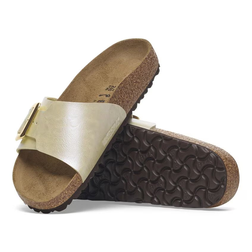 Birkenstock Catalina Luxe Buckle 1029393 Graceful Pearl White | Birko-Flor Largeur Étroite - Dealorys