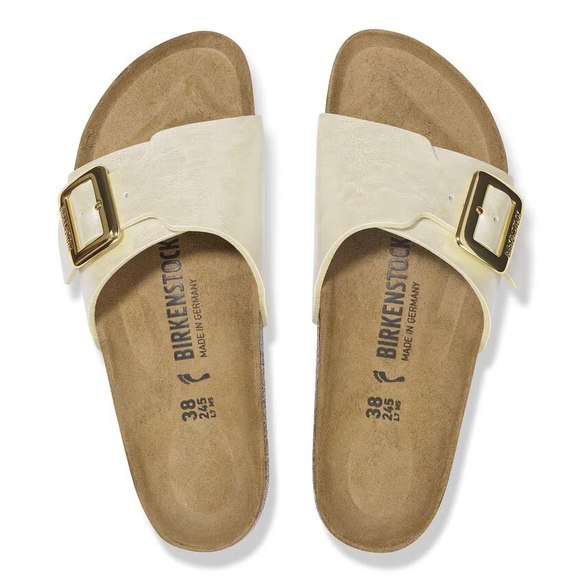 Birkenstock Catalina Luxe Buckle 1029393 Graceful Pearl White | Birko-Flor Largeur Étroite - Dealorys