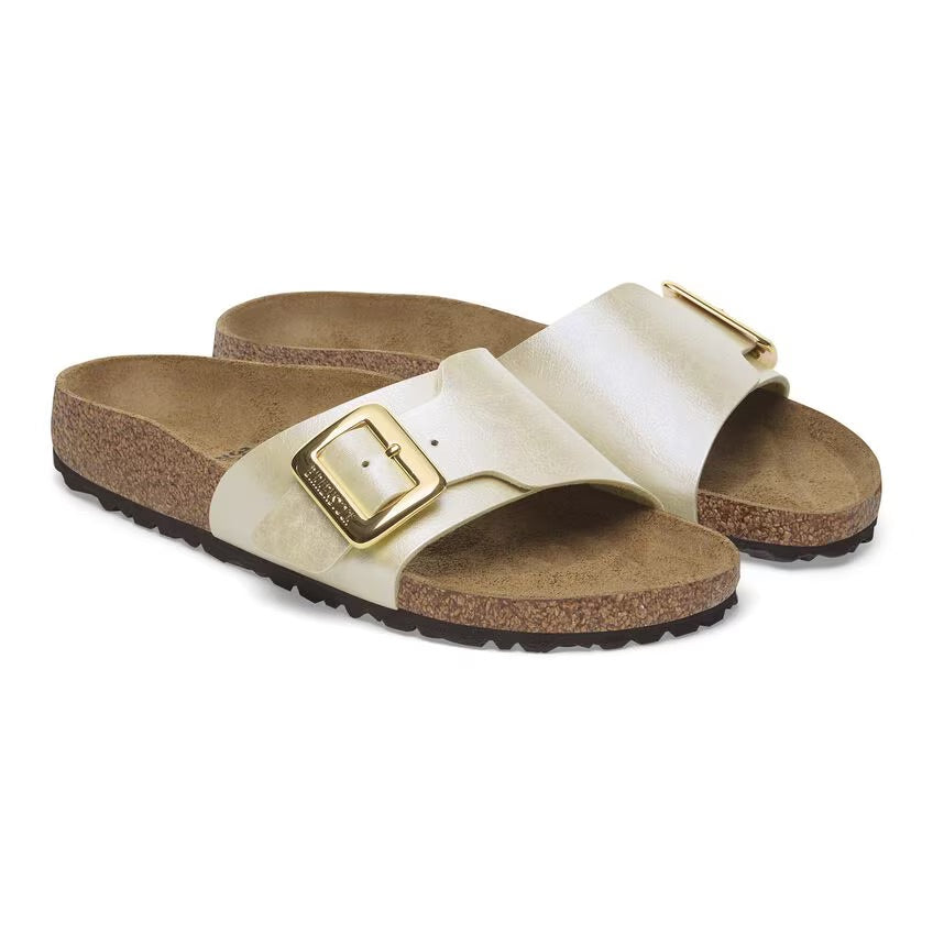 Birkenstock Catalina Luxe Buckle 1029393 Graceful Pearl White | Birko-Flor Largeur Étroite - Dealorys