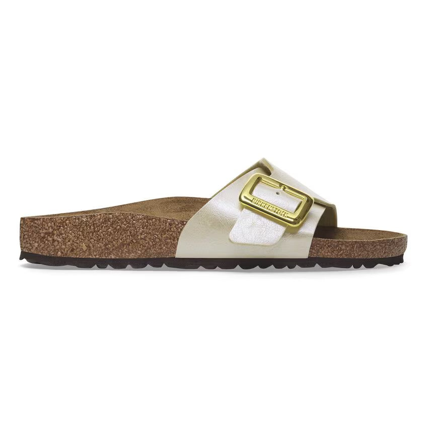Birkenstock Catalina Luxe Buckle 1029393 Graceful Pearl White | Birko-Flor Largeur Étroite - Dealorys