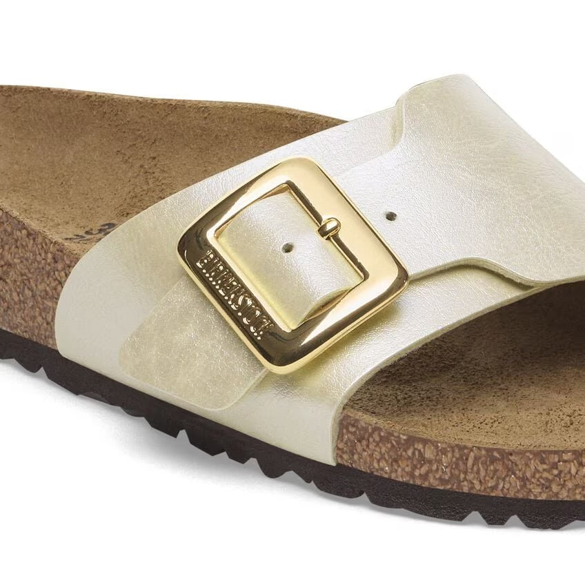 Birkenstock Catalina Luxe Buckle 1029393 Graceful Pearl White | Birko-Flor Largeur Étroite - Dealorys