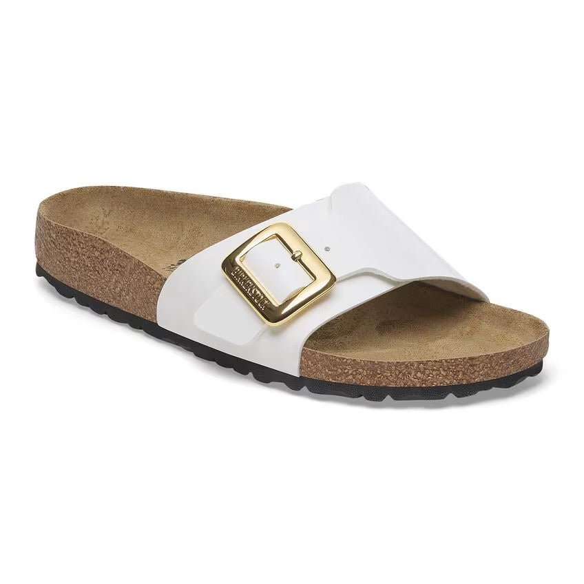 Birkenstock Catalina Luxe Buckle 1029437 White Patent | Birko-Flor Largeur Étroite - Dealorys