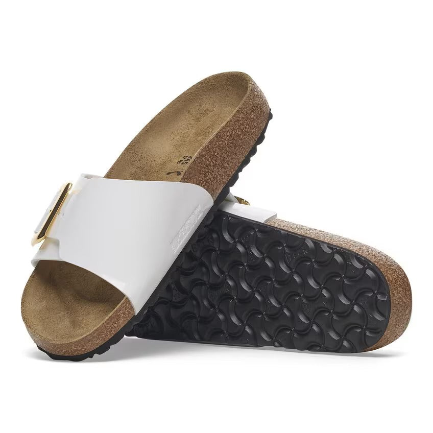 Birkenstock Catalina Luxe Buckle 1029437 White Patent | Birko-Flor Largeur Étroite - Dealorys
