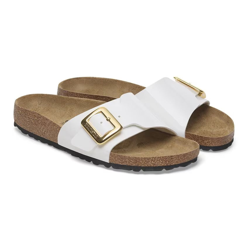 Birkenstock Catalina Luxe Buckle 1029437 White Patent | Birko-Flor Largeur Étroite - Dealorys