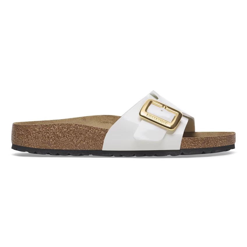 Birkenstock Catalina Luxe Buckle 1029437 White Patent | Birko-Flor Largeur Étroite - Dealorys