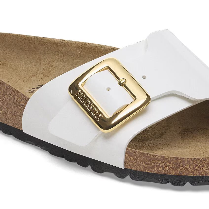 Birkenstock Catalina Luxe Buckle 1029437 White Patent | Birko-Flor Largeur Étroite - Dealorys