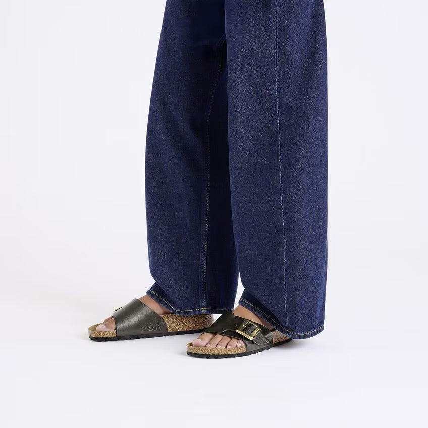 Birkenstock Catalina Luxe Buckle 1029481 Graceful Licorice | Birko-Flor Largeur Étroite - Dealorys