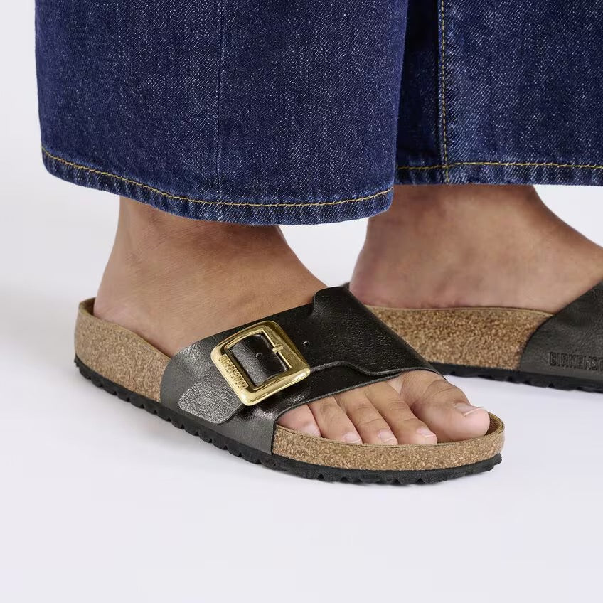 Birkenstock Catalina Luxe Buckle 1029481 Graceful Licorice | Birko-Flor Largeur Étroite - Dealorys