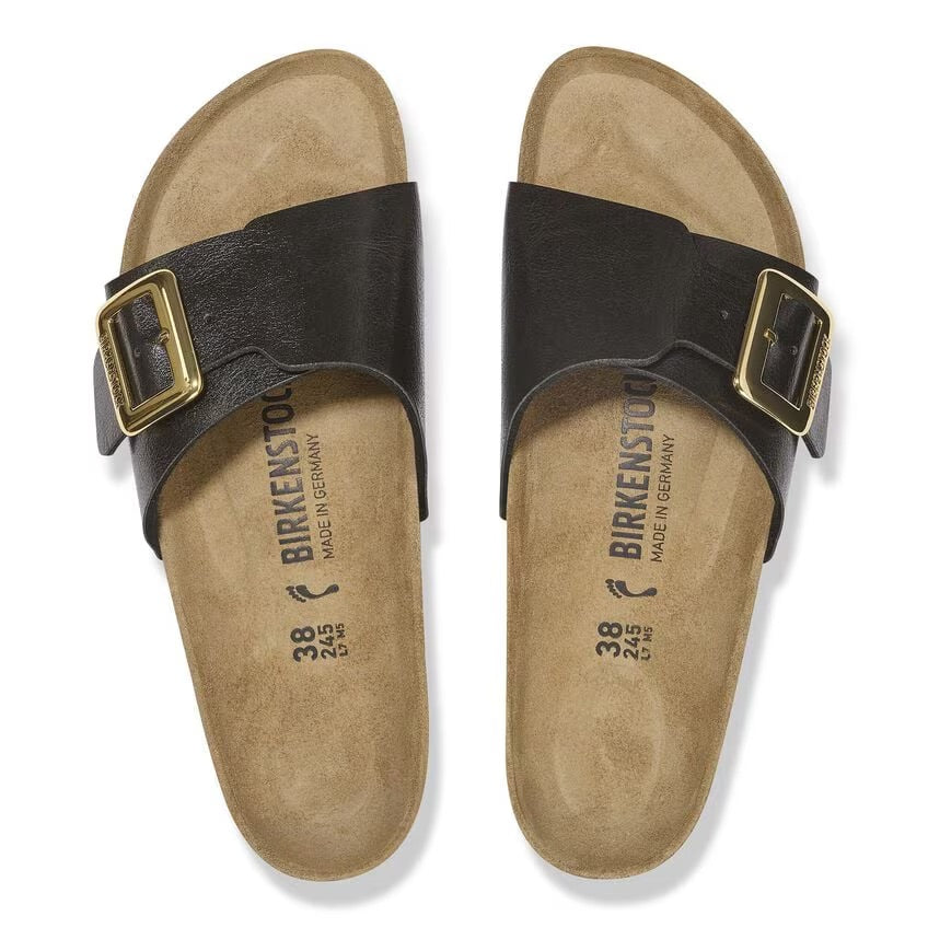 Birkenstock Catalina Luxe Buckle 1029481 Graceful Licorice | Birko-Flor Largeur Étroite - Dealorys