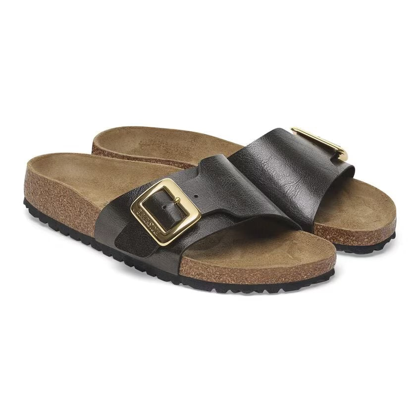 Birkenstock Catalina Luxe Buckle 1029481 Graceful Licorice | Birko-Flor Largeur Étroite - Dealorys