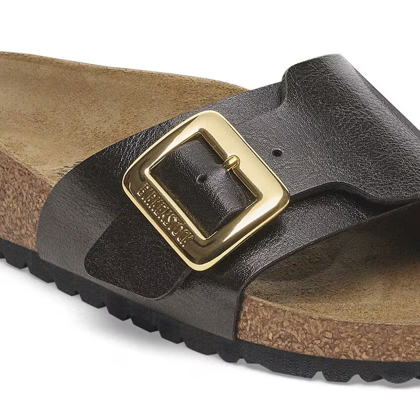 Birkenstock Catalina Luxe Buckle 1029481 Graceful Licorice | Birko-Flor Largeur Étroite - Dealorys