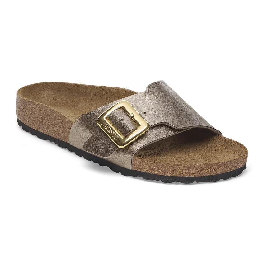 Birkenstock Catalina Luxe Buckle 1029416 Graceful Taupe | Birko-Flor Largeur Étroite - Dealorys