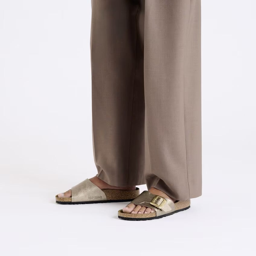 Birkenstock Catalina Luxe Buckle 1029416 Graceful Taupe | Birko-Flor Largeur Étroite - Dealorys