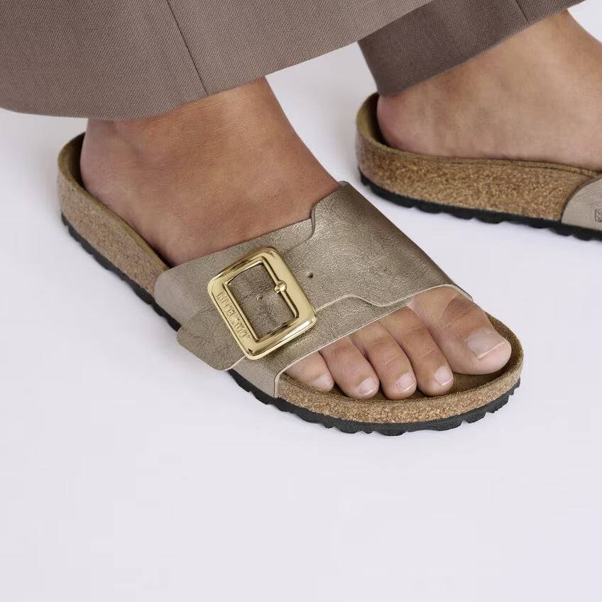 Birkenstock Catalina Luxe Buckle 1029416 Graceful Taupe | Birko-Flor Largeur Étroite - Dealorys