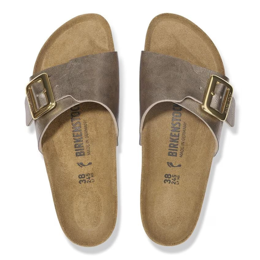 Birkenstock Catalina Luxe Buckle 1029416 Graceful Taupe | Birko-Flor Largeur Étroite - Dealorys