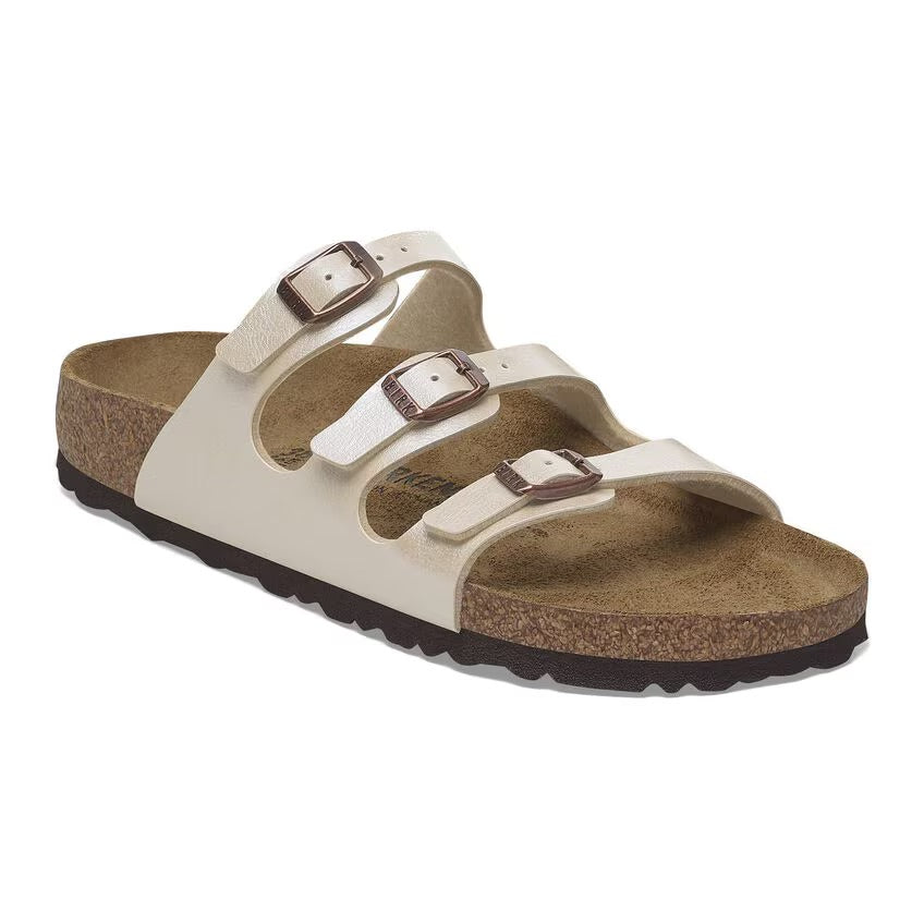 Birkenstock FLORIDA 1029777 Graceful Pearl White | Birko-Flor Largeur Régulière - Dealorys