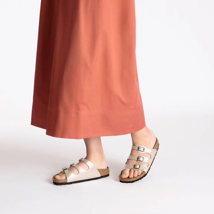 Birkenstock FLORIDA 1029777 Graceful Pearl White | Birko-Flor Largeur Régulière - Dealorys