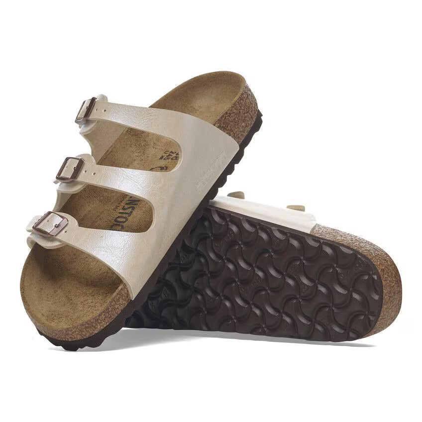 Birkenstock FLORIDA 1029777 Graceful Pearl White | Birko-Flor Largeur Régulière - Dealorys