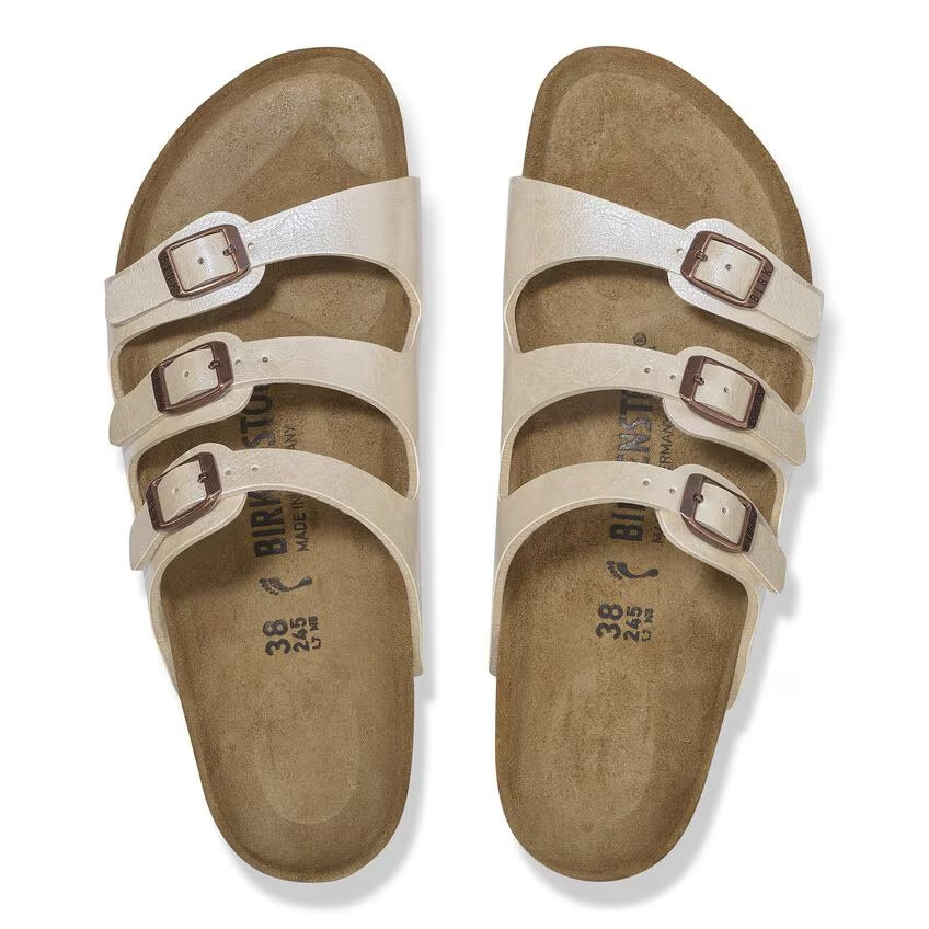 Birkenstock FLORIDA 1029777 Graceful Pearl White | Birko-Flor Largeur Régulière - Dealorys