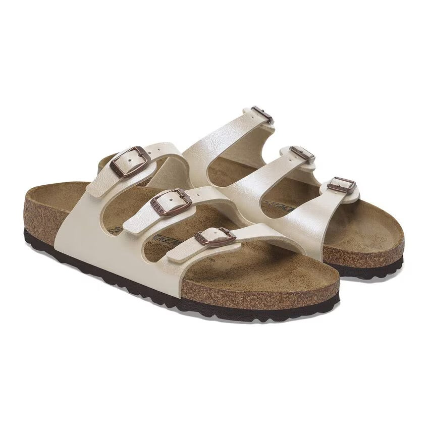 Birkenstock FLORIDA 1029777 Graceful Pearl White | Birko-Flor Largeur Régulière - Dealorys